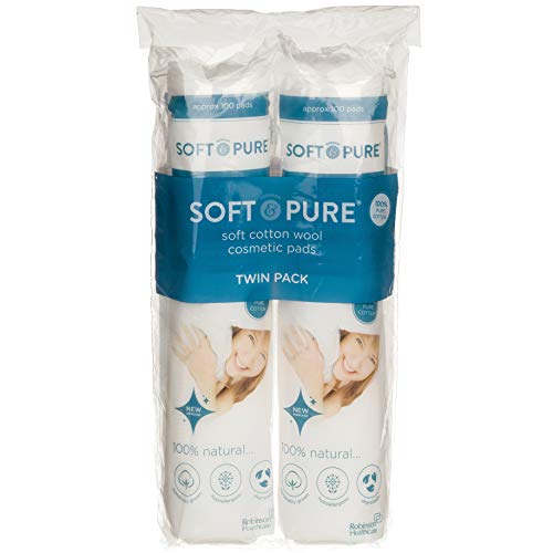 Robinson Soft Pure Luxury Cotton Wool Cosmetic Pads, White, 200 Count