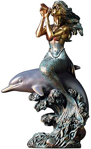 Sammlerstücke Dekorative Accessoires Wohnaccessoires Delphin Meerjungfrau Familie Skulptur Kunstwerk Modell Haus Kunst Wohnzimmer Schlafzimmer