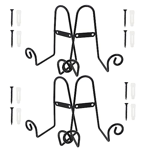 Garneck 4pcs Iron Display Stands for Decorative Plates Plate Holders for Home Decor for Showcasing Ornaments Photos and Art Celebrations