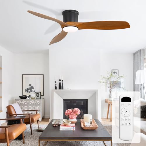 Ventilador de techo con luz Sofucor de 132cm con motor DC y mando para salon