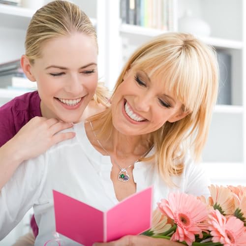 Iefil Birthstone Necklace for Women - 925 Sterling Silver Birthstone Necklace, Anniversary Birthday Gifts for Women Wife Girlfriend, Jewelry for Mom Daughter2