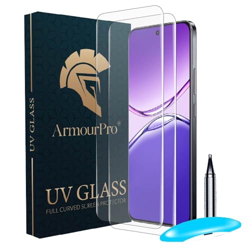 Image of ArmourPro UV Glue Tempered Glass for Oppo F29 Pro, Pack of 2, Curved Screen Protector, 9H Anti Scratch, Edge to Edge Coverage, HD Clarity, Easy UV Installation Kit