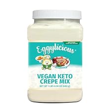 Eggylicious PACK OF 6- Vegan Keto Crepe Mix | Low Carb Crepe Mix for Quick & Easy Grain-Free Breakfast Protein-Rich, Just Add Milk/Water Gluten Free Crepe, Non-Bioengineered | 1 lb 8 oz 680 gm