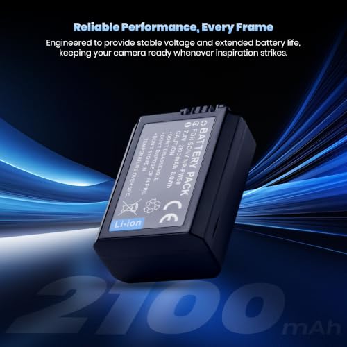 Image of Simpex FW50 Rechargeable Camera Battery 2100mAh 7.4V Li-ion Replacement Battery Compatible with Sony Alpha A7, A6000, A6500, A5100 & NEX Series Mirrorless Cameras(Black)