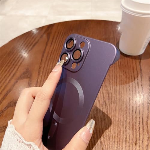 Housse d'objectif rigide sans cadre pour iPhone 14 Pro Max violet