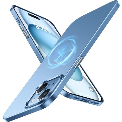 TORRAS Magnetic Slim Fit for iPhone 15 Case, Compatible with MagSafe, Blue
