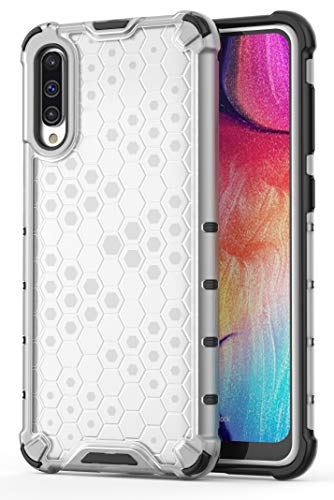 Image of Glasgow | for Samsung Galaxy A30s Honeycomb Pattern Back Case Cover for Samsung Galaxy A30s with 4 Bumper Corners and Military Grade Protection - Transparent