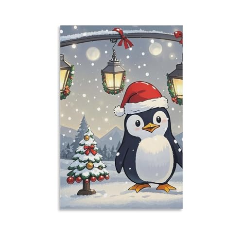 Toile murale pingouins pour salon et chambre esthétique 60x90 cm