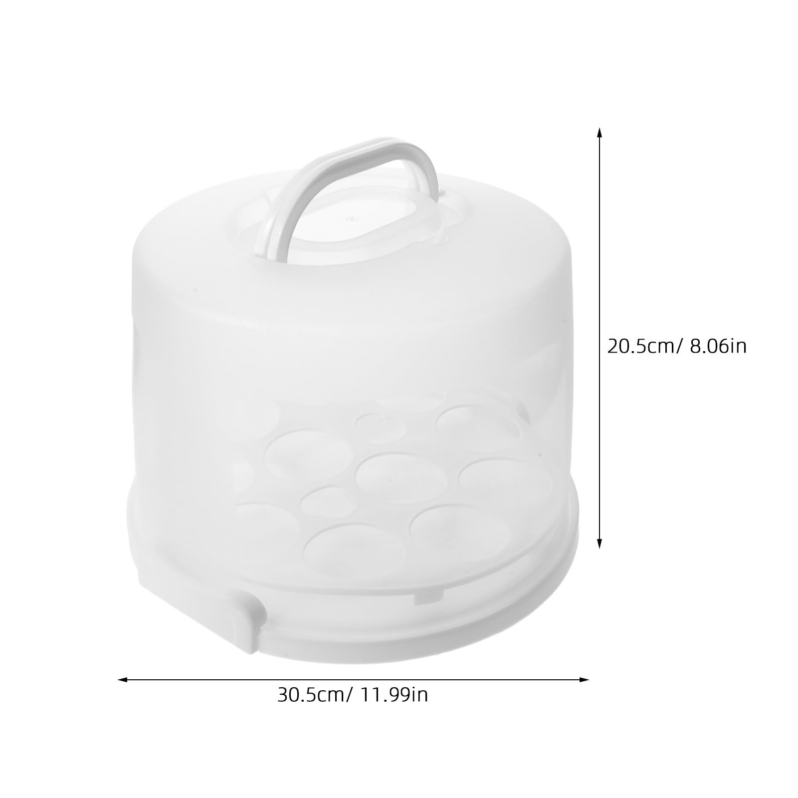 Operitacx Caja para Cupcakes Portátil de Blanco con Tapa y Asa, Recipiente Seguro y Reutilizable para Pasteles de 25 Cm Adecuado para Picnic y Reuniones