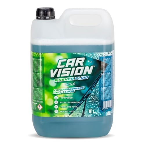 AutoFullCar - Car Vision FullCarX 5 l. - Limpiaparabrisas Anti Lluvia 2 en 1 Listo para Uso - Limpieza de Cristales de Coche con Efecto Hidrofóbico para Mejorar Visibilidad y Repelente de Lluvia