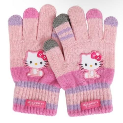 Bandal & Neoul Kitty's Winter Stripes Gloves - Winter Accessory for & Little Girls - Officially Licensed Product3