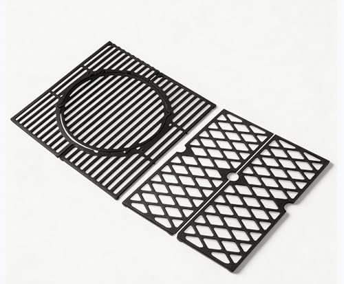 GriHero Switch Grid Rost-In-Rost System Gusseisen Grillrost Für Enders Boston 4 BBQ Gasgrill Mit Abnehmbarem Rundem Zubehör Kompatibel Mit Zubehör Wie Dem Pizzastein-Backblech
