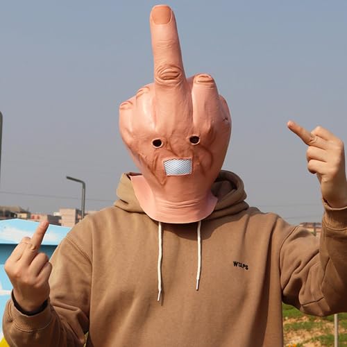 MOKRY PARTY Middle Finger Funny Head Mask Costume Party Prop Adult Middle Finger Mask - image 3