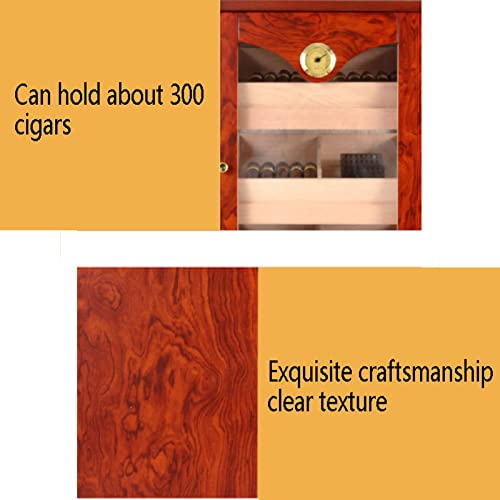 Tfjs Desktop Cigar Humidor Cabinet Lined With Genuine Spanish Cedar For 300 Cigars Hygrometer And Glass Sophistication Cigar Box #TOP4