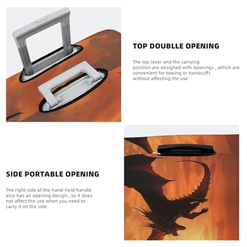Elastic Travel Luggage Cover for Suitcase Tsa Approved Stretch Scratch-Resistant Suitcase Protector Cover Washable Sea Sunset Flying Dragon Baggage Covers Fits 18-32 Inch Luggage Case4