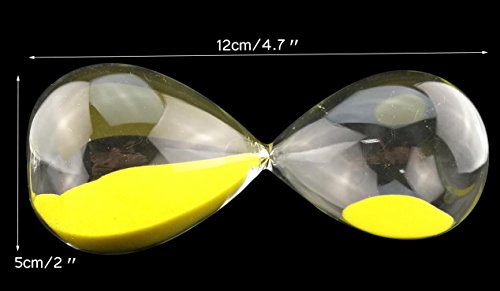 Large Fashion Colorful Sand Glass Sandglass Hourglass Timer Clear Smooth Glass Measures Home Desk Decor Xmas Birthday Gift (Yellow, 5 Minutes) #TOP1