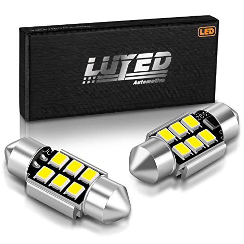 LUYED 2 X Super Bright 2835 6-EX Chipsets Error Free 1.25 inches DE3175 DE3021 DE3022 3175 LED Bulbs Used For Dome light Xenon White