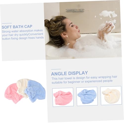 Mipcase 3 Peças Touca De Cabelo Seco Para Mulheres Toalhas De Secagem De Cabelo Turbante De Secagem