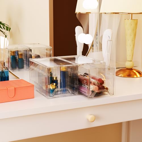 Organizer Storage Plastic Drawer for Desk: 2 Pcs Drawer Desktop Office Supplies, Desk Organizers, Dustproof Drawer Storage, Clear Desk Accessories - Image 5