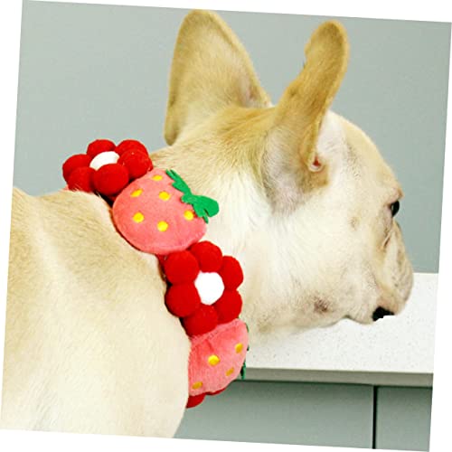 Collier pour chat fleur de fraise réglable et décoratif pour animaux - 6