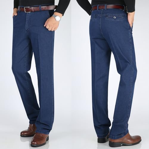 Men's Casual Slim-Fit Comfort Jean, Extra Tall Relaxed Fit Stretch Jeans with Zipper and Button2