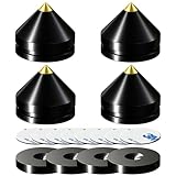 Tenlysound Hi-end Speaker Isolators Stand Feet Base Mats HiFi Speaker Spike Pads Aluminum Shock Absorber Vibration Dampener Audio Resonance Reducer for Subwoofer CD Record Player Amplifier Turntables