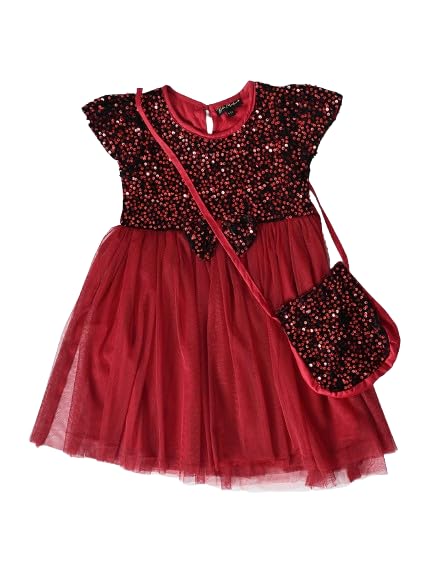 Image of mini mama Girl's Polyester Modern Knee-Length Dress