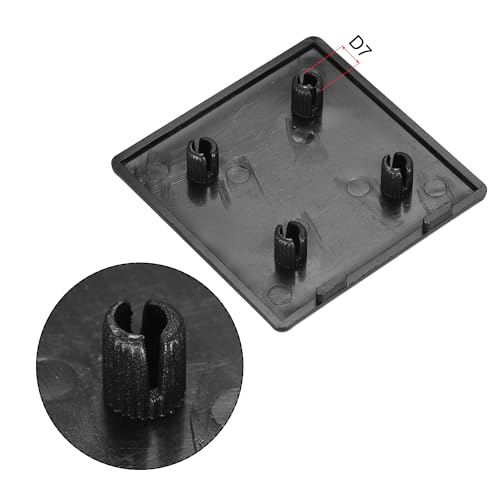 Image of uxcell 6060 EU Standard Profile End Cap, Plastic Square Aluminum Extrusion Plug for Trolley, Fish Tank Rack, Storage Rack, Black 60x60mm 10pcs