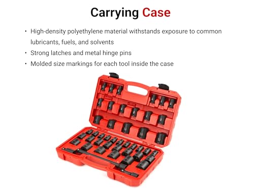 Image of TEKTON 1 /2 Inch Drive Impact Socket Set, 45-Piece | SID92403
