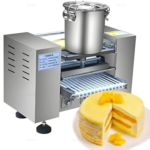 Smart Professional Crepe Maker Machine,Commercial Automatic Crepe & Layered Cake Skin Maker,200-300 Crepes/Hour,6/8/10 Inch,Auto Cutting,50x35x35cm Compact Design,30kg 10inches