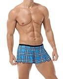 HAVBX Mini Jupe à Carreaux pour Homme, Costume d'écolière, Jupe plissée, Tenue de Lingerie pour Jeux de rôle, Bleu, Taille Unique