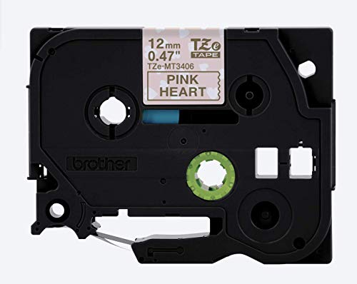 P-Touch Embellish Print Washi TZeMT3406 Mattes Klebeband, Gold auf rosa Herzen