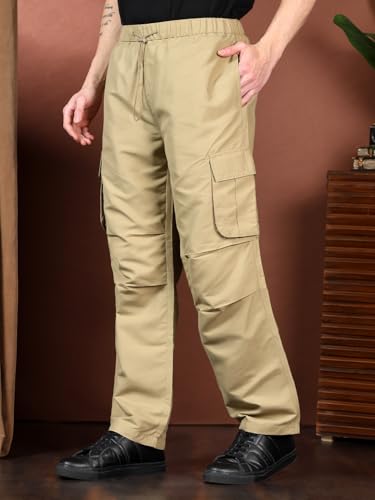 Image of KOTTY Men's Urban Style Relaxed Cargo Pants with Stylish Pockets and All-Day Comfort
