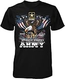 US Army, Since 1775, Eagle with American Flag Wings Men's T-shirt, NOFO Clothing Co. XL Black