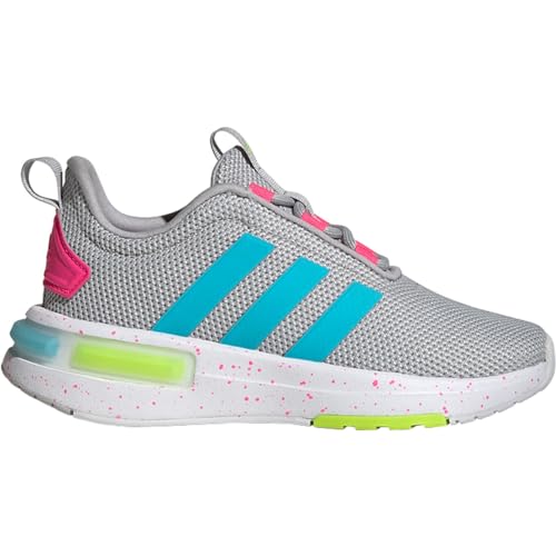 adidas Tênis infantil unissex Racer Tr23, Cinza, dois lúcidos, ciano, nuvem branca, 13