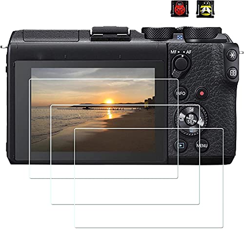 PCTC Lot de 3 protecteurs d'écran en verre trempé pour Canon EOS 200D M50 M100 200D M6 - Couverture complète facile à installer Cover