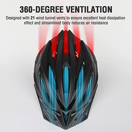 EASTINEAR Mens Bike Helmet with Visor, Cycle Helmet with Rechargeable LED Lights, Allround Cycling Helmets for Road Bike, Bicycle Helmet for Men and Women - Image 3