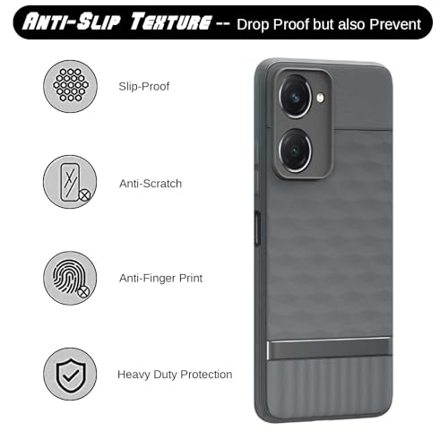 Image of Shockproof Case for Vivo T3x 5G | Full Camera Protection | TPU Flexible Back Cover for Vivo T3x 5G (Graphite Grey)