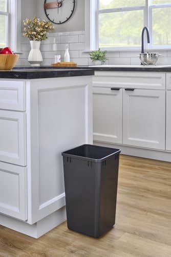 Contenedor de basura rectangular de polímero negro 27 qt miniatura 2