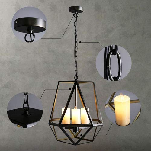 LED Moderne Kronleuchterlampe, Industriestil Kronleuchter Eisen Metall Pendelleuchte - Kerzenform - Einfachheit Pendelleuchte Schlafzimmer Restaurant Lampe Hängeleuchte, E14 Deckenleuchten, Mod, Licht