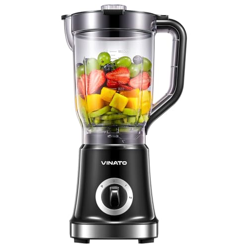 VINATO Blender Mixer électrique, Blender et Smoothie Mixer 1.8L Mixing jug, avec 4 lames en acier...