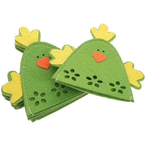 Ciieeo 4 Pezzi Set 4 Pezzi Copri-Uova Pasqua a Forma di Pulcino Verde, Sacchetti Riutilizzabili per Conservare Uova, Decorazioni Tavola e Forniture per Feste Primaverili