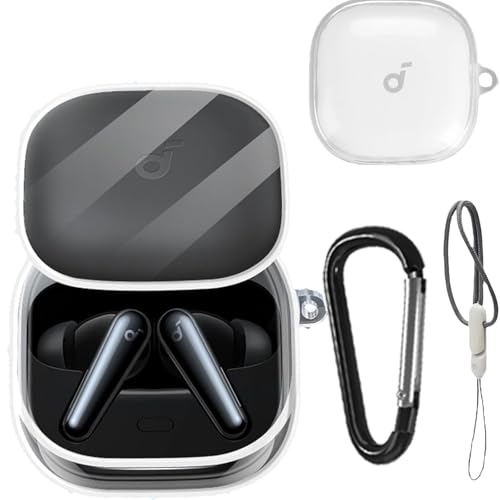 INIAYOH For Anker Soundcore Liberty 5 �ی�P�[�X Anker Soundcore Liberty 5 �P�[�X �J���r�i�t��+�X�g���b�v�t�� �ϏՌ� �����^ �h���h�o �[�d�\ �����h�~�i�z���C�g�j