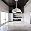 damastoreitalia Lampadario Sospeso E27 Moderno a Forma di Conchiglia, Regolabile, Design Minimalista per Cucina, Soggiorno e Camera da Letto (Bianco) #2