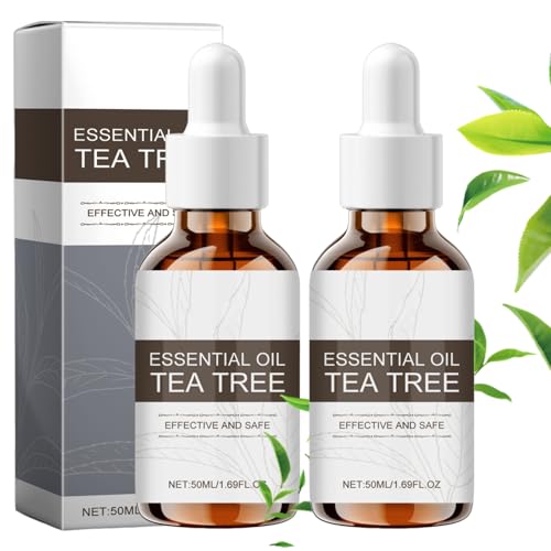 2×50ml Aceite árbol De Te Aceite De árbol De Té 100ml Con Pipeta Tea Tree Oil Se Utiliza Para Aromaterapia Y Relajación Apto Para Cabello Piel Y Uñas De Los Pies