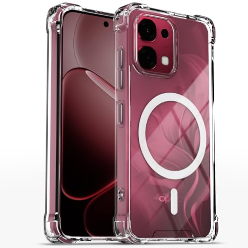 Image of Amazon Basics Back Cover for Oppo F31 5G / Oppo F33 5G Mag-Safe Shockproof PC + TPU Protective Case Magnetic Support Bumper Case (Transparent Mag-Safe)