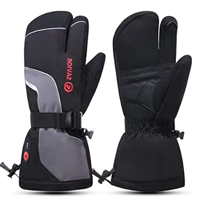 SAVIOR HEAT Heated Mittens Battery Gloves Men Women, 2023 Flexible Crab Finger Rechargeable Ski Mitten with 7.4V 2200mAh Battery for Winter Snow Skating Camping Hunting Hiking Motorcycle