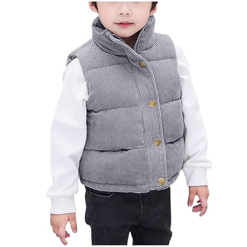 wodceeke Boys Girls Corduroy Vest Jacket, Kids Button Down Vintage Vest Coat Winter Warm Sleeveless Waistcoat 3-10 Years