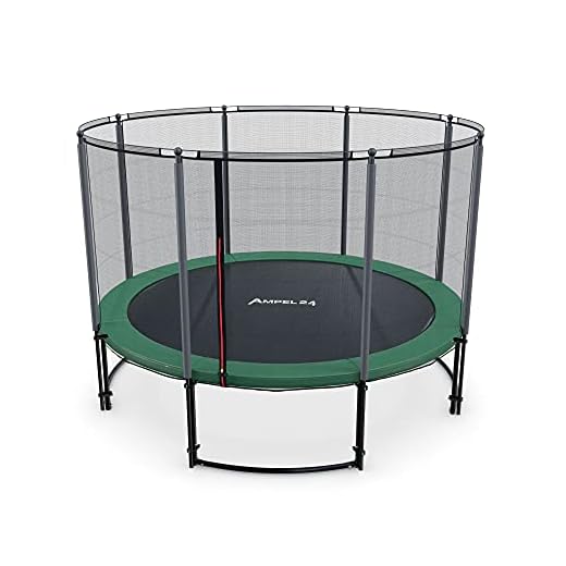 Ampel 24 - Cama elástica Deluxe Completo con Red de Seguridad, Lona da Salto / 3,66m de diametro/Resistente hasta 160 kg / 8 Barras
