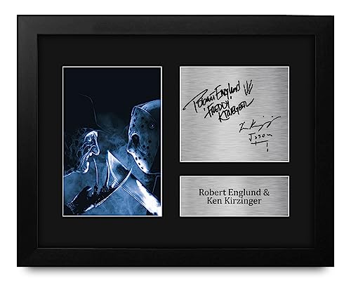 HWC Trading Robert Englund & Ken Kirzinger Freddy vs Jason Framed Gifts Printed Signed Autograph Picture for Movie Memorabilia Fans - US Letter Size